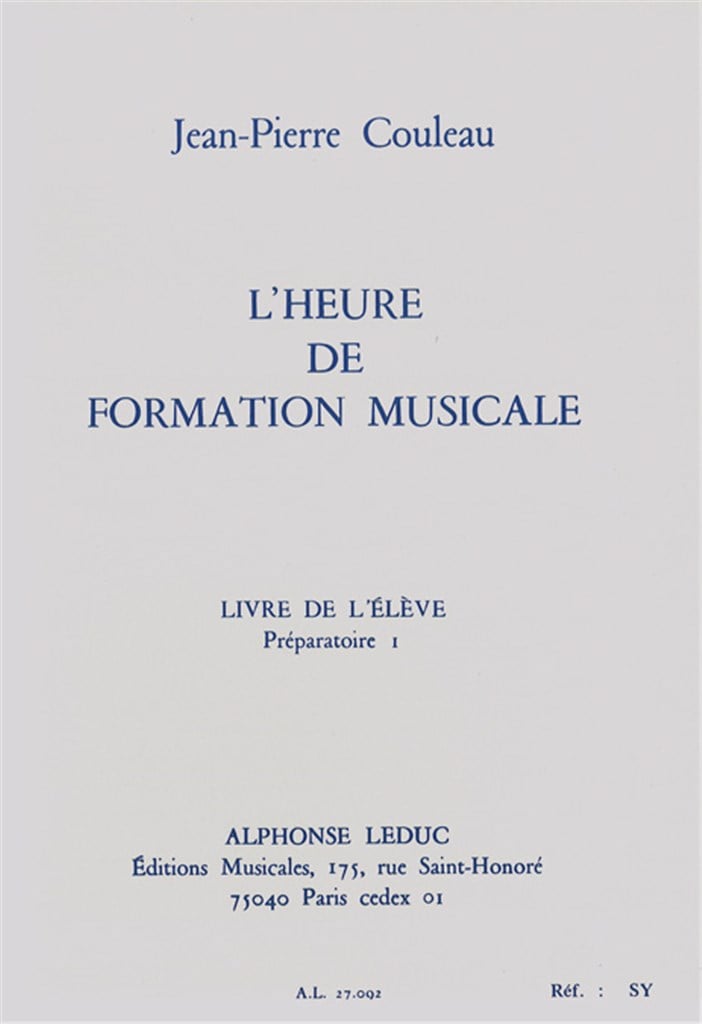 L'heure de formation musicale - Prép.1 - Elève